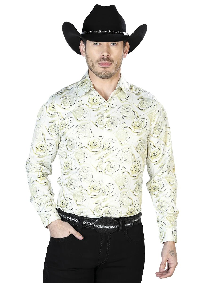 Ivory Casual Long Sleeve Shirt 43678 - OriginalWestern.com