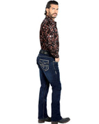 Men's Boot Cut Western Jeans – Stretch Denim Cowboy Pants – Azul Oscuro 1867