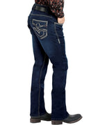 Men's Boot Cut Western Jeans – Stretch Denim Cowboy Pants – Azul Oscuro 1867