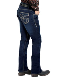 Men's Boot Cut Western Jeans – Stretch Denim Cowboy Pants – Azul Oscuro 1867
