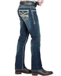 Men's Boot Cut Western Jeans – Stretch Denim Cowboy Pants – Azul Medio 1867