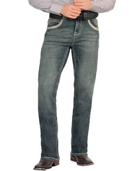 Men's Boot Cut Western Jeans – Stretch Denim Cowboy Pants – Dark Blue 1868