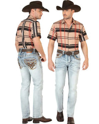 Men's Boot Cut Western Jeans – Stretch Denim Cowboy Pants –Light  Blue 45531