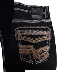 Men's Boot Cut Western Jeans – Stretch Denim Cowboy Pants - Black 39502