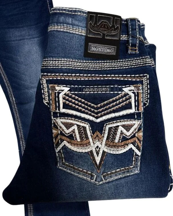 Men's Boot Cut Western Jeans – Stretch Denim Cowboy Pants - Black  39503