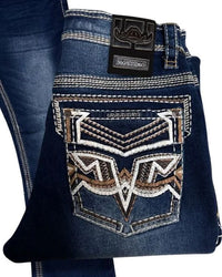 Men's Boot Cut Western Jeans – Stretch Denim Cowboy Pants - Black  39503