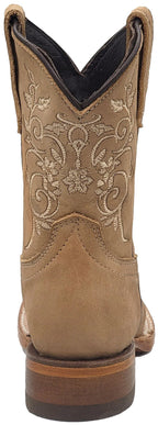 Silverton Kid's Jennifer All Leather Square Toe Boots-Beige