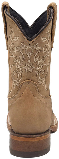 Silverton Kid's Jennifer All Leather Square Toe Boots-Beige