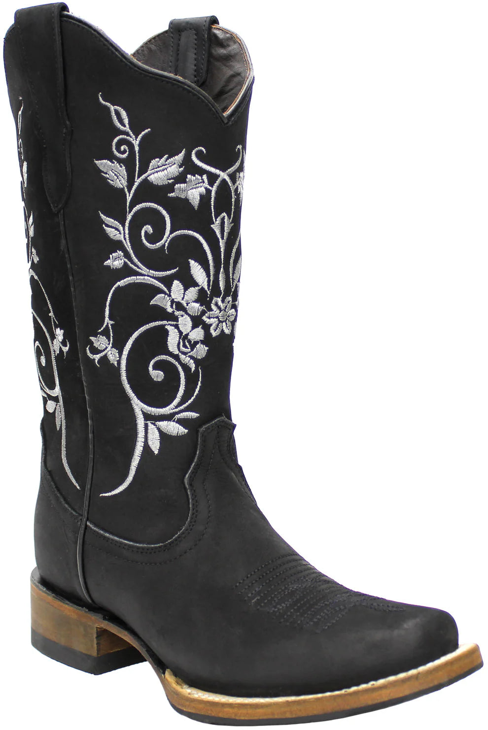 Women´s Silverton Jennifer All Leather Square Toe Boots-Black