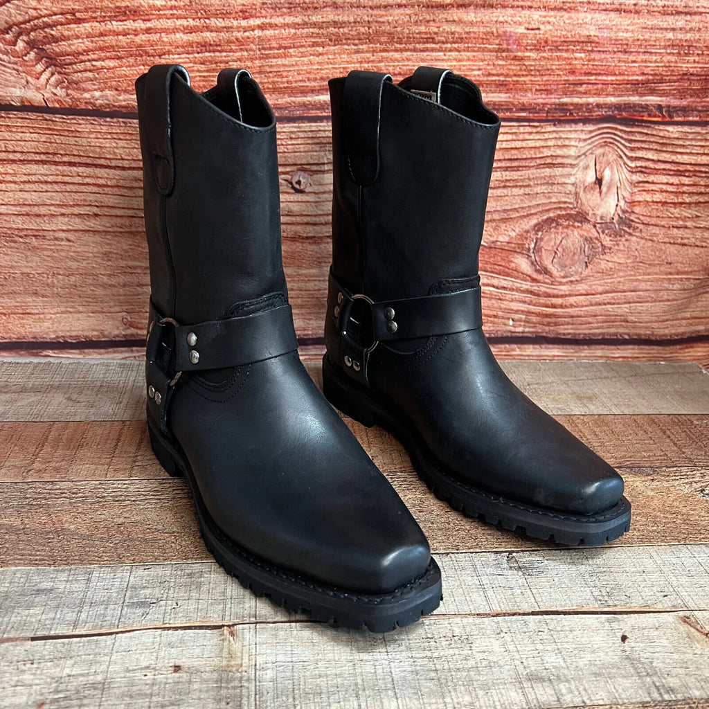 Men's Leather Biker Boot Truck Sole with Harness Est. 2009