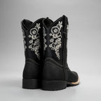 Joe Boots Kids's Embroidered Square Toe Cowboy Boots - Black - OriginalWestern.com