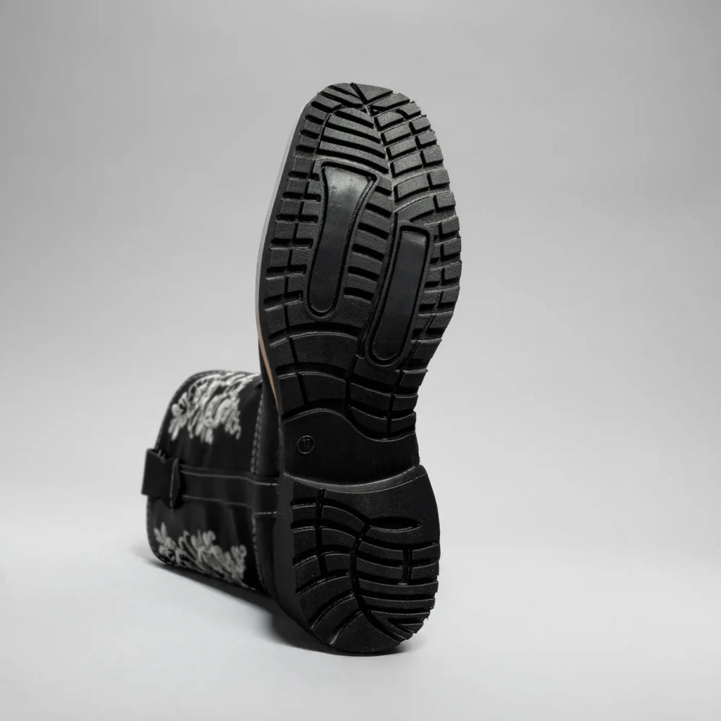 Joe Boots Kids's Embroidered Square Toe Cowboy Boots - Black - OriginalWestern.com