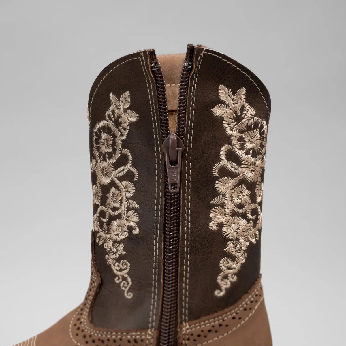 Joe Boots Kids's Embroidered Square Toe Cowboy Boots - Brown - OriginalWestern.com