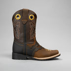 Joe Boots Kids's Embroidered Square Toe Cowboy Boots - Brown - OriginalWestern.com