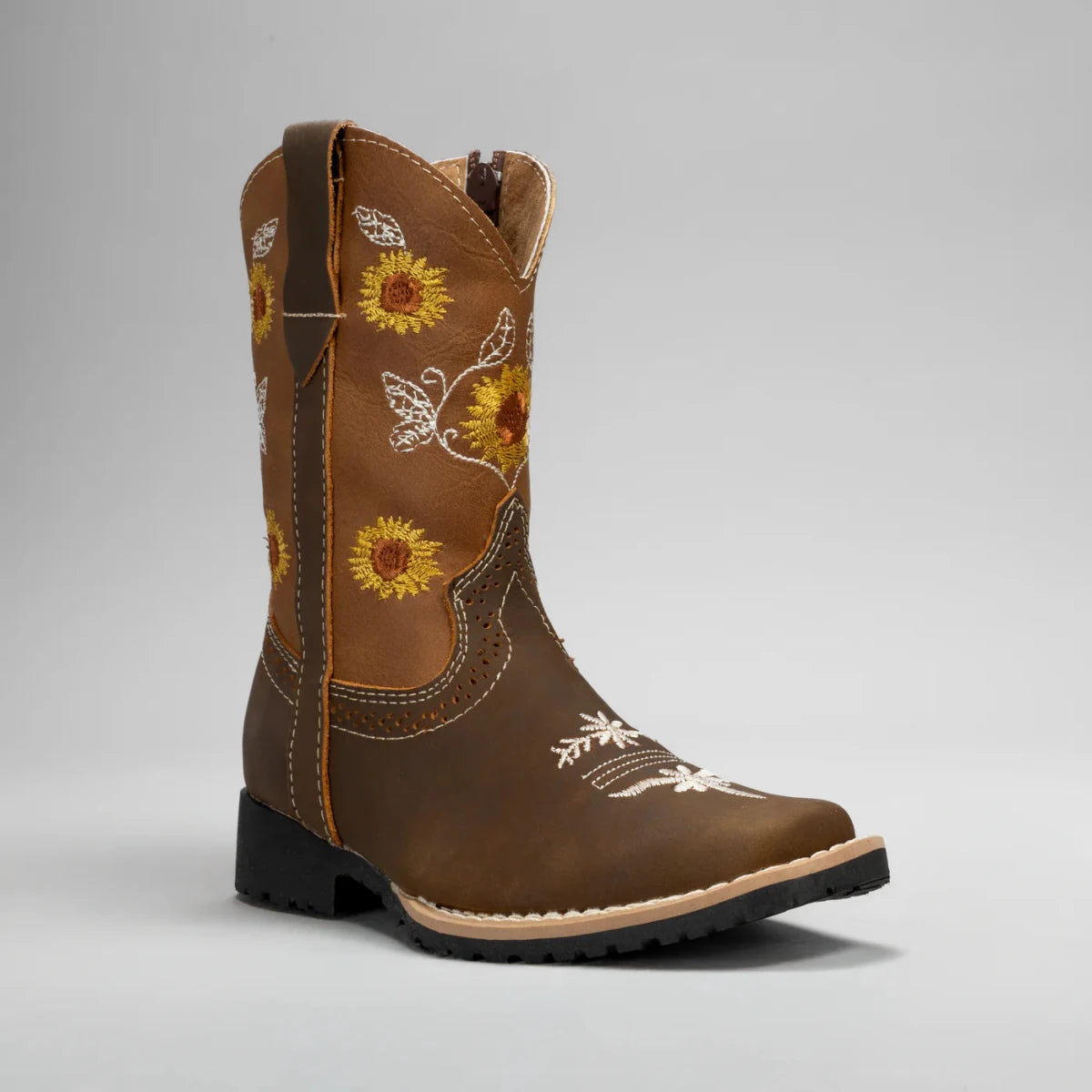 Joe Boots Kids's Embroidered Square Toe Cowboy Boots - Gold - OriginalWestern.com