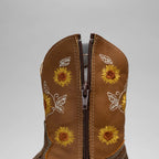 Joe Boots Kids's Embroidered Square Toe Cowboy Boots - Gold - OriginalWestern.com