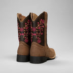 Joe Boots Kids's Embroidered Square Toe Cowboy Boots - Pink - OriginalWestern.com