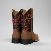 Joe Boots Kids's Embroidered Square Toe Cowboy Boots - Pink - OriginalWestern.com