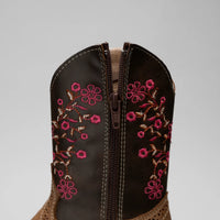 Joe Boots Kids's Embroidered Square Toe Cowboy Boots - Pink - OriginalWestern.com