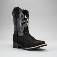 Joe Boots Kids's Phyton Tribute Square Toe Cowboy Boots–Black - OriginalWestern.com