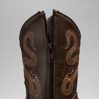 Joe Boots Kids's Phyton Tribute Square Toe Cowboy Boots–Brown - OriginalWestern.com