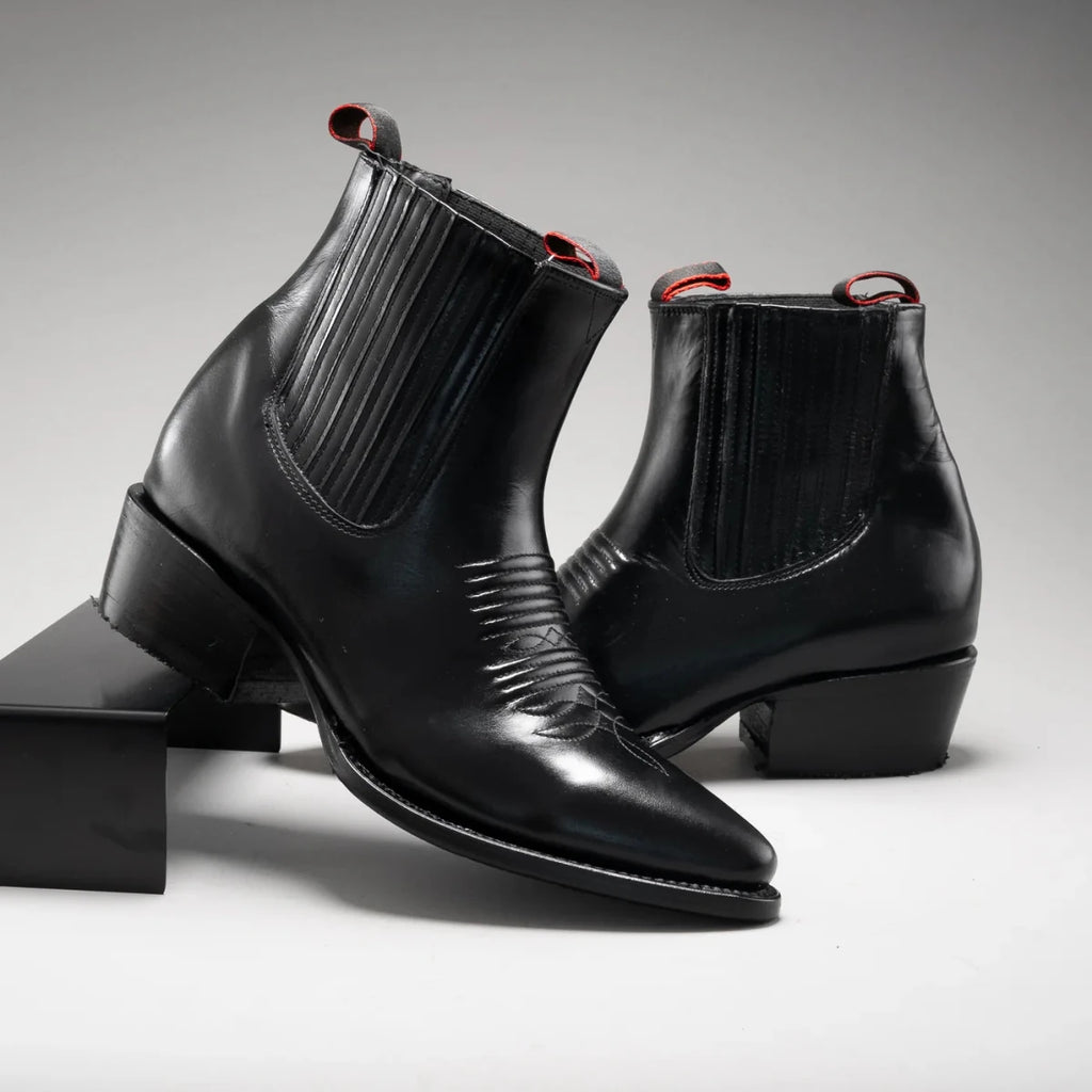 Joe Boots Men”s 100C Chameleon J Toe Ankle Boot–Black - OriginalWestern.com