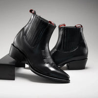Joe Boots Men”s 100C Chameleon J Toe Ankle Boot–Black - OriginalWestern.com