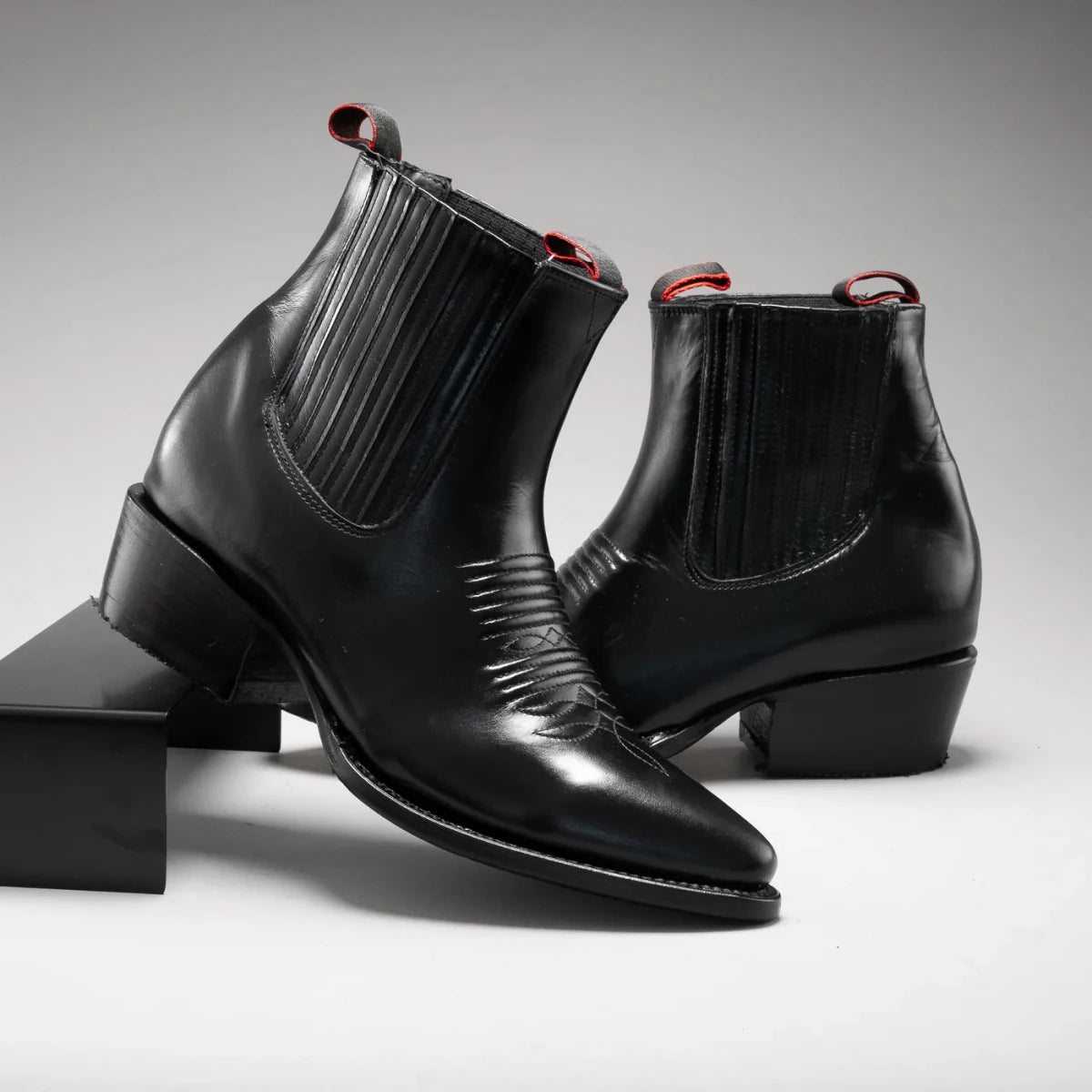 Joe Boots Men”s 100C Chameleon J Toe Ankle Boot–Black - OriginalWestern.com