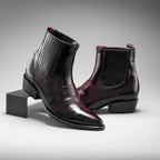 Joe Boots Men”s 100C Chameleon J Toe Ankle Boot–Wine - OriginalWestern.com