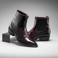Joe Boots Men”s 100C Chameleon J Toe Ankle Boot–Wine - OriginalWestern.com