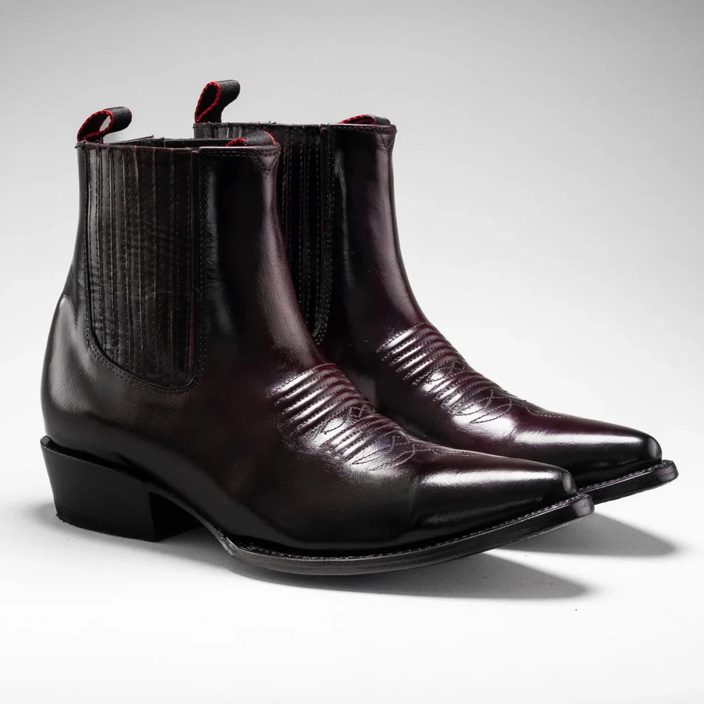 Joe Boots Men”s 100C Chameleon J Toe Ankle Boot–Wine - OriginalWestern.com