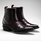 Joe Boots Men”s 100C Chameleon J Toe Ankle Boot–Wine - OriginalWestern.com