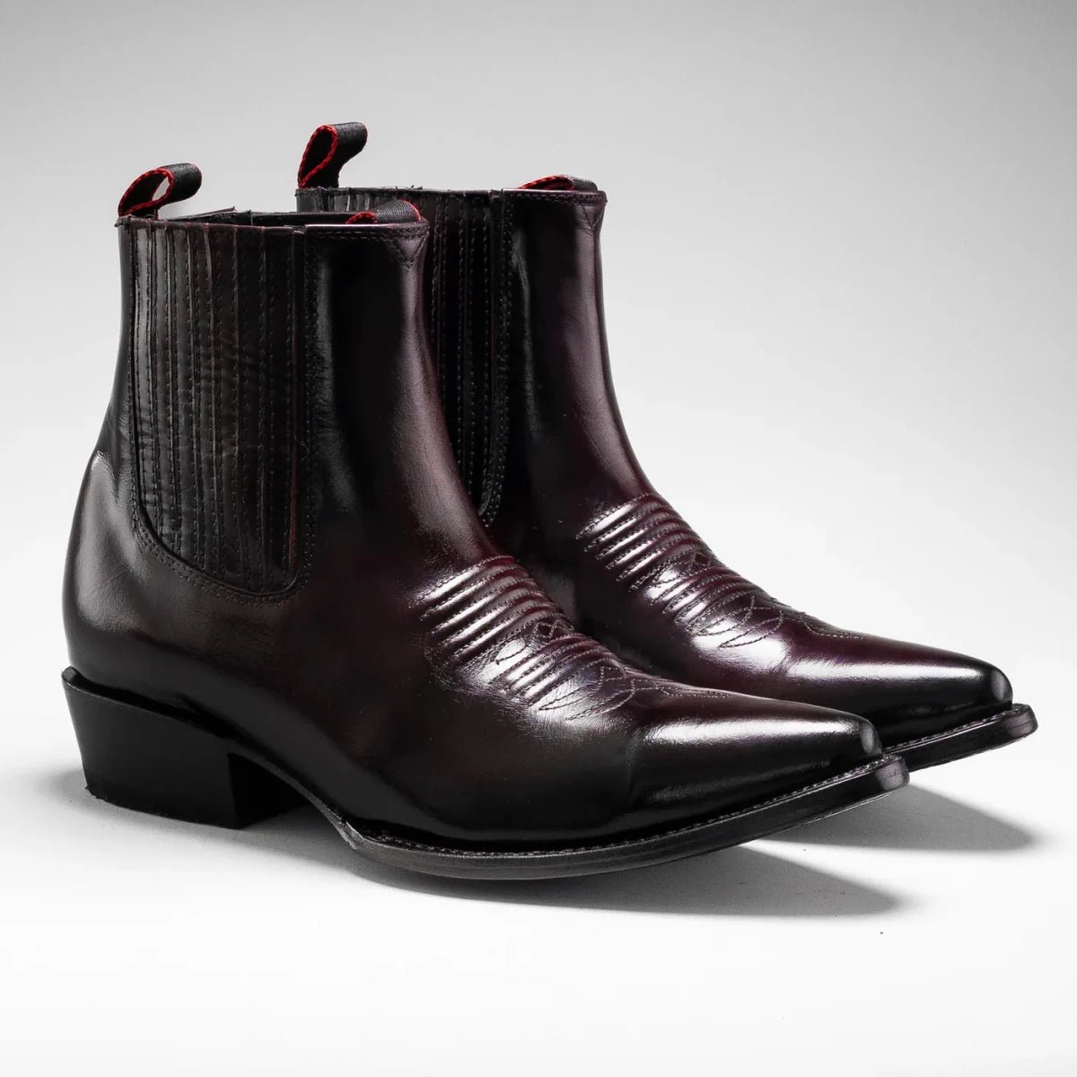 Joe Boots Men”s 100C Chameleon J Toe Ankle Boot–Wine - OriginalWestern.com