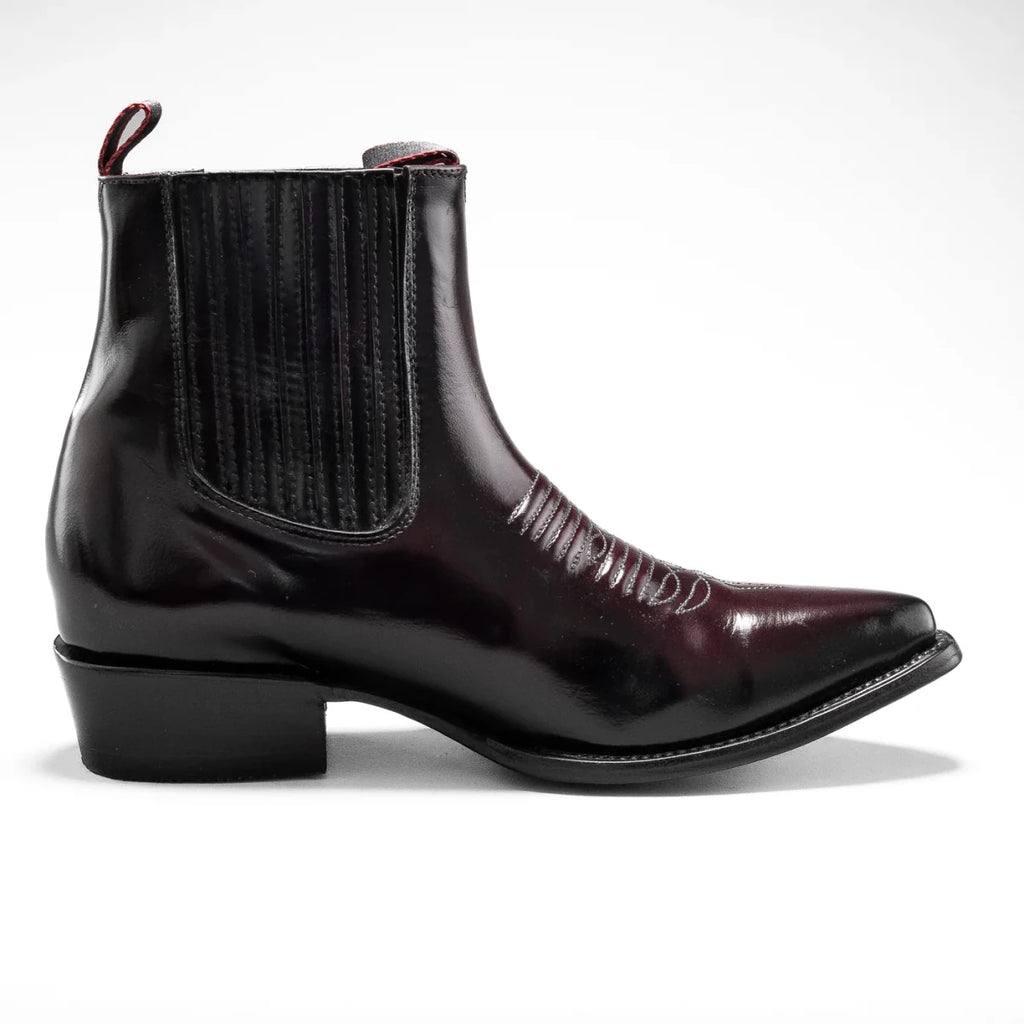Joe Boots Men”s 100C Chameleon J Toe Ankle Boot–Wine - OriginalWestern.com