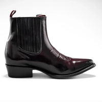 Joe Boots Men”s 100C Chameleon J Toe Ankle Boot–Wine - OriginalWestern.com