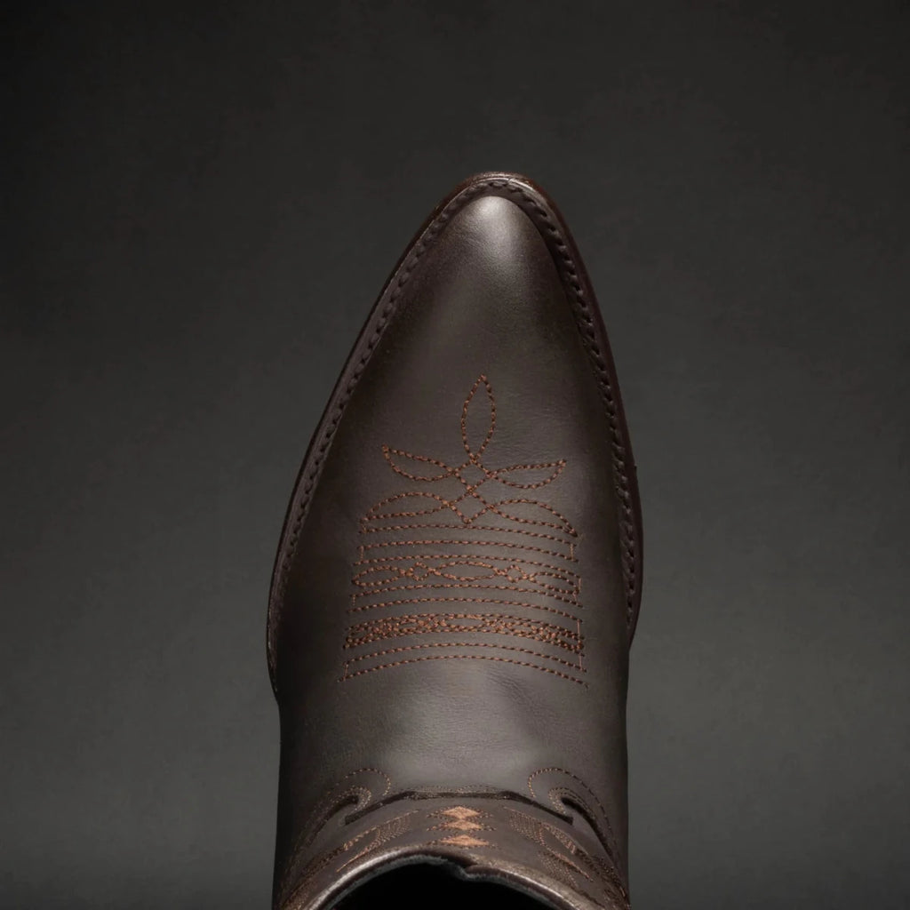 Joe Boots Men”s 600C Leather Classic J Toe Cowboy Boots–Brown - OriginalWestern.com