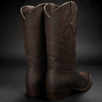 Joe Boots Men”s 600C Leather Classic J Toe Cowboy Boots–Brown - OriginalWestern.com