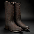 Joe Boots Men”s 600C Leather Classic J Toe Cowboy Boots–Brown - OriginalWestern.com