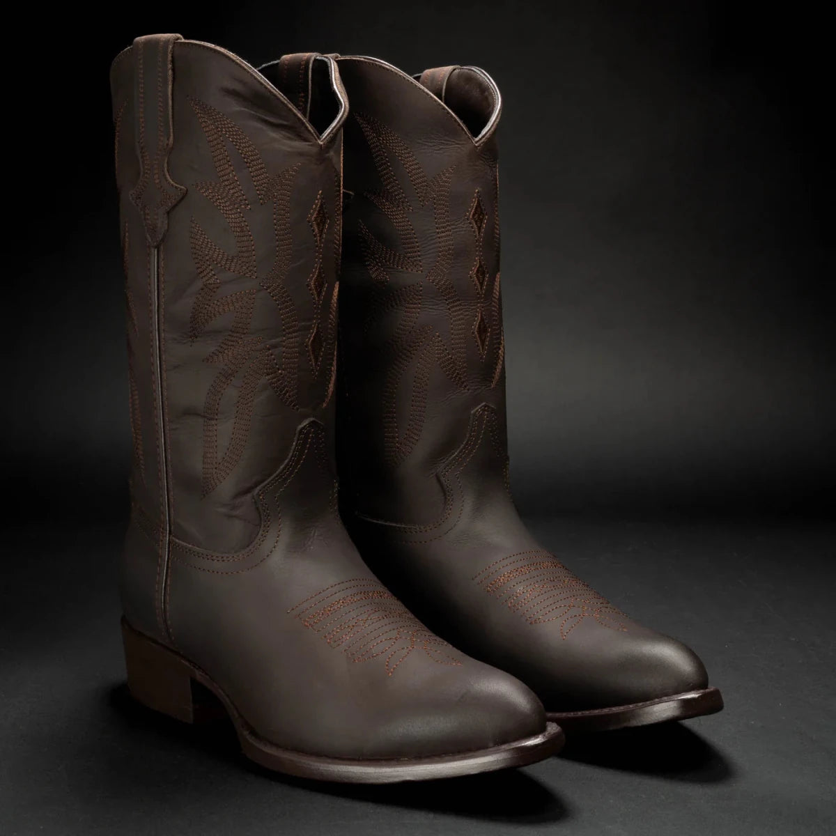 Joe Boots Men”s 600C Leather Classic J Toe Cowboy Boots–Brown - OriginalWestern.com