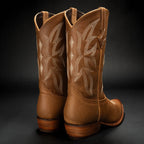 Joe Boots Men”s 600C Leather Classic J Toe Cowboy Boots–Tan - OriginalWestern.com