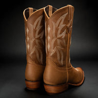 Joe Boots Men”s 600C Leather Classic J Toe Cowboy Boots–Tan - OriginalWestern.com