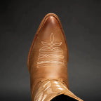 Joe Boots Men”s 600C Leather Classic J Toe Cowboy Boots–Tan - OriginalWestern.com