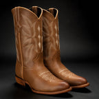Joe Boots Men”s 600C Leather Classic J Toe Cowboy Boots–Tan - OriginalWestern.com