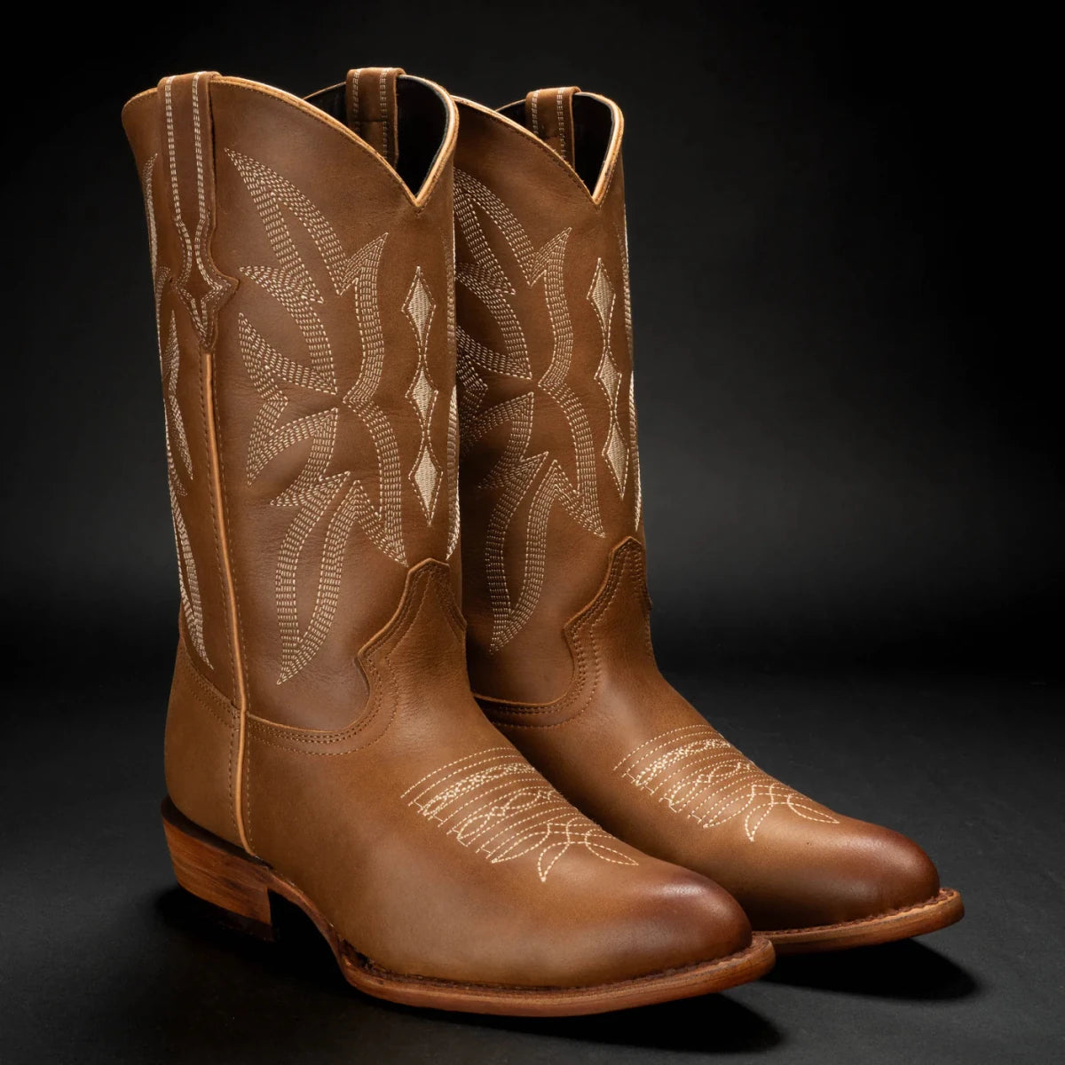 Joe Boots Men”s 600C Leather Classic J Toe Cowboy Boots–Tan - OriginalWestern.com