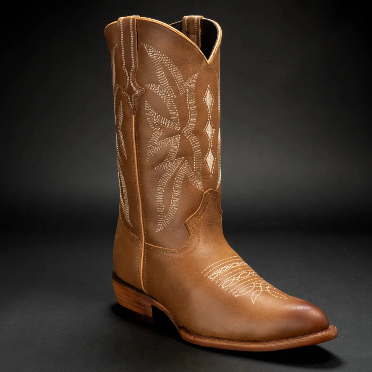 Joe Boots Men”s 600C Leather Classic J Toe Cowboy Boots–Tan - OriginalWestern.com