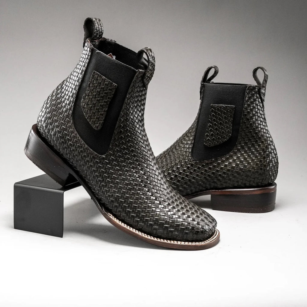 Joe Boots Men”s 710 Braided Leather Square Toe Ankle Boot - OriginalWestern.com