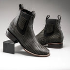 Joe Boots Men”s 710 Braided Leather Square Toe Ankle Boot - OriginalWestern.com