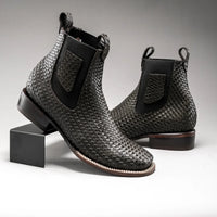 Joe Boots Men”s 710 Braided Leather Square Toe Ankle Boot - OriginalWestern.com