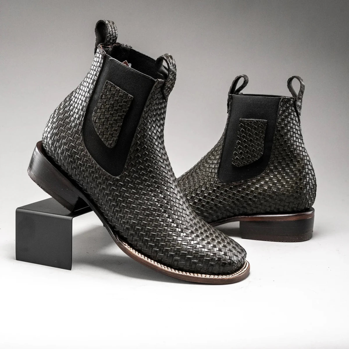 Joe Boots Men”s 710 Braided Leather Square Toe Ankle Boot - OriginalWestern.com