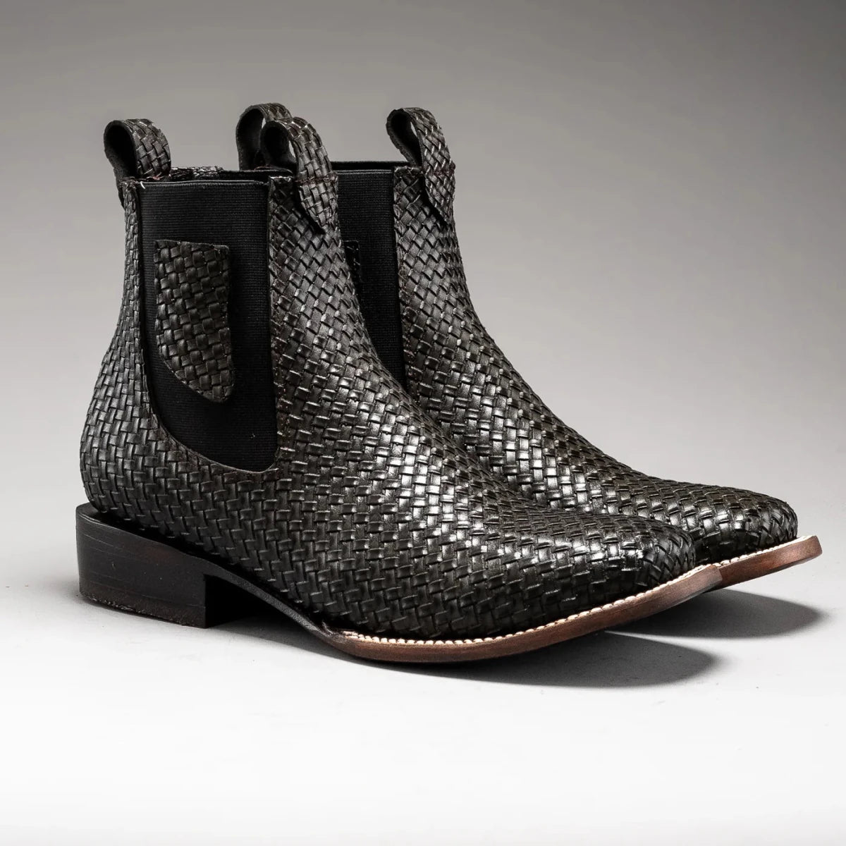 Joe Boots Men”s 710 Braided Leather Square Toe Ankle Boot - OriginalWestern.com